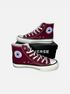 Жіночі кеди високі з вишивкою Converse бордові 41 - зображення 5