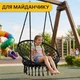 Підвісне плетене крісло-гойдалка LEOBRO Boho XL 80 см Black (LB-1102) - зображення 9