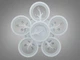 Потолочная LED люстра белая с кристаллами 95 Вт с пультом 8135/5+1WH LED 3color dimmer - изображение 4