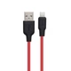 Кабель USB Hoco X21 Plus Silicone Lightning 0.25m Чорно-Червоний - зображення 1