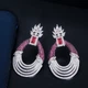Серьги с розовыми цирконами (9503) - изображение 1