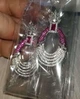 Серьги с розовыми цирконами (9503) - изображение 4