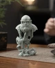 Чайная фигурка Бодхидхарма из зеленого песчаника, аксессуар Чашень для заваривания чая - изображение 1