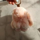 Брелок кролик пухнастий персиковий 15 см, хутряний брелок зайчик на сумку рюкзак ключі, стильний аксесуар - зображення 8