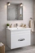 Тумба Альпіна консольна з умивальником Bianco 60 (2 ящики) біла - зображення 1