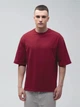 Футболка хлопковая длинная мужская Ray Oversize U0104M 2XL/3XL Бордовая (RAY2000000027050) - изображение 1