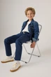 Котонові штани на резинці Levi's для хлопчика Блакитний 110 см (5 лет) (221 pvu blue) - зображення 2