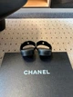 Жіночі чорні босоніжки-шльопанці Chanel Шанель зі шкіри 38 розмір - зображення 9