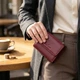 Жіночий шкіряний гаманець для карток купюр та монет ST Leather bg194fash92 Бордовий - зображення 5