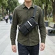 Шкіряна поясна сумка для міста поїздок та щоденного використання Vintage bg149fash53 Чорна - зображення 4