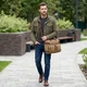 Текстильная сумка трансформер для ноутбука работы поездок и города Vintage bg201fash46 Песочная - изображение 4