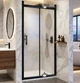 Душевая дверь в нишу Shower Icon 120x200 см, двухсекционная, матовое закаленное стекло 6 мм, алюминиевый профиль, черный - изображение 2