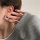 Серьги минимализм 2х2 см серебристые - изображение 3