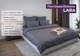 Постельное белье LARA сатин LUX однотонное евро с простынью на резинке 160х200х25 d13258e160 GRAPHITE 4 наволочки в комплекте - изображение 1