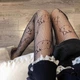 Колготки сітчасті з принтом Hello Kitty one size чорні - зображення 3