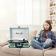 Вінтажний програвач Retrolife у чемодані Вініловий програвач у ретро стилі з Bluetooth динаміками у кейсі, блакитний - зображення 6