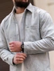 Рубашка мужская джинсовая Beg серая ТР6796, деним (jeans cotton), на кнопках, повседневная, весенняя XL - изображение 6