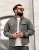 Рубашка мужская джинсовая серая ТР6802, деним (jeans cotton), на кнопках, повседневная, весенняя XXXL - изображение 3