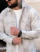 Рубашка мужская джинсовая Beg светло-серая ТР6796, деним (jeans cotton), на кнопках, повседневная, весенняя XL - изображение 6