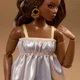 Кукла Барби Базовая Темнокожая Шатенка Barbie Signature Basics Model 09 Curvy Brunette Hair (JJX28) (JJX28) - изображение 9