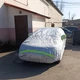 Чехол для авто водонепроницаемый XL 464×182×146 см, защитный автомобильный тент с карманами для зеркал от дождя, снега, солнца, пыли, тент-чехол для машины на резинке с УФ-защитой, зима-лето Серый, ZCHDL-2 - изображение 10