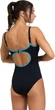 Женский купальник Arena Tania Clip Back SwimSuit One Piece (UPF 50+) 40 Черно-голубой (005974-580-40) - изображение 3