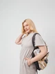 Короткое летнее женское платье мини больших размеров с карманами однотонное на лето 50-52, Серый - изображение 3