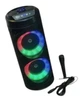 Колонка музична портативна ZQS6212 20 Вт 2x6,5" Bluetooth USB TF FM з мікрофоном і LED-дисплеєм (8521) - зображення 5