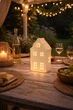 Керамічний будиночок із LED-підсвічуванням, LED-свічник, лампадка Home Accents 15 см Жовтий - зображення 5