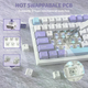 Игровая беспроводная механическая клавиатура Attack Shark X820 Ultra / Три режима подключения / Pre-Lubed Linear Switch / White - изображение 5