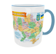 Кружка Карта України Map of Ukraine | Патріотична чашка з областями України | Подарунок 330 мл(блакитна ручка) - зображення 2