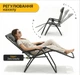 Комплект 2 розкладних крісла-шезлонга до 120 кг + столик LEOBRO Zero Gravity Plaid Комплект шезлонгів з м'яким підголів'ям, сталевою рамою та столиком з підстаканниками для кемпінгу та відпочинку на природі чи дачі Сірий - зображення 12