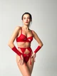 Кружевные перчатки Nicole red. Размер M/L - изображение 4