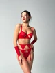Кружевные перчатки Nicole red. Размер M/L - изображение 1