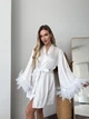 Халат Noelia кимоно с перьями белый. Размер L/XL - изображение 8