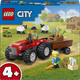 Конструктор LEGO City Червоний трактор з причепом та вівцею 116 елементів (60461) - зображення 1