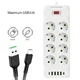 Мережевий подовжувач фільтр резвітлювач D10 5м, LED, 10-220V, 4-USB, 1-PD Type-C mel 7.8 - изображение 1