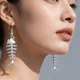Серьги-подвески рыбный скелет минималистичные Серебристые BK1119-S - изображение 1