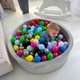 Сухой бассейн детский 100х40 см + 200 шариков в комплекте нежно серого цвета велюр для дома и улицы - изображение 3