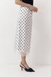 Біла спідниця в горох із атлас-сатину Skirt Grace 412 LiLove 412 M декорована гіпюром - изображение 4