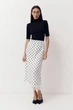 Біла спідниця в горох із атлас-сатину Skirt Grace 412 LiLove 412 M декорована гіпюром - изображение 6