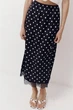 Чорна спідниця в горох із атлас-сатину Skirt Grace LiLove 412 L декорована гіпюром - изображение 5