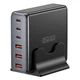 Зарядное устройство ESSAGER Engine 85W Desktop Charging Station GaN 3xUSB-C+3xUSB-A Multi-Port Fast Charger Black (EZC85W-SXB0G-Z) - изображение 1