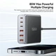 Зарядное устройство ESSAGER Engine 85W Desktop Charging Station GaN 3xUSB-C+3xUSB-A Multi-Port Fast Charger Black (EZC85W-SXB0G-Z) - изображение 4