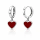 Серьги-кольца (конго) серебряные Сердце с эмалью Silver Style (21163016.00 sku:2300103799572) - изображение 1