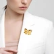 Брошь из стали BROCHE бижутерия Модерн Бант золотистая BRBF114988 - изображение 3