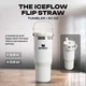 Термочашка Stanley The IceFlow Flip Straw Tumbler 30 oz (0.88 л) Біла - зображення 2