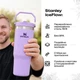 Термочашка Stanley The IceFlow Flip Straw Tumbler 30 oz (0.88 л) Фіолетова - зображення 3