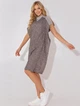 Стильное женское платье oversize из комбинированных тканей, необработанные края INNOE 670002-1 короткий рукав Серый р. 48 - изображение 2