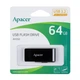 Флешка ЮСБ Apacer AH350 64Gb USB Flash Drive 3.2 память 64 Гб Black - изображение 2